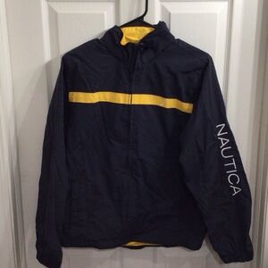 Nautica Men's Windbreaker in Navy and Yellow